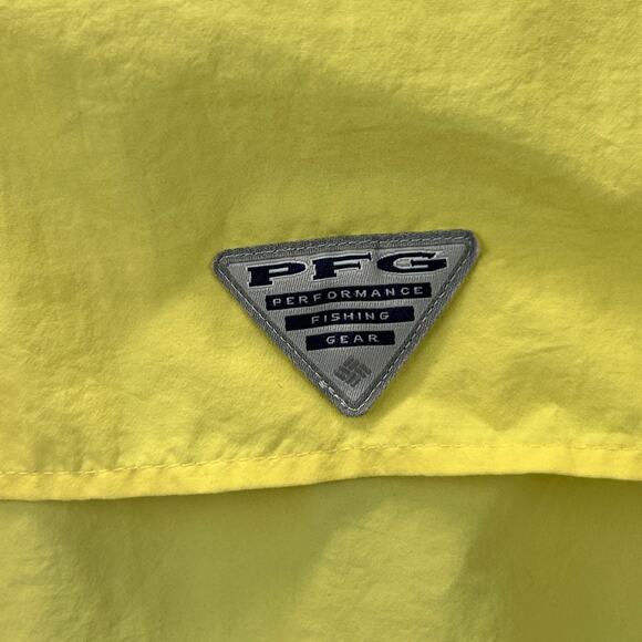 Columbia PFG Omni-Shade Bahama Button Front Shirt Fishing Vented Yellow M Medium - Picture 9 of 12